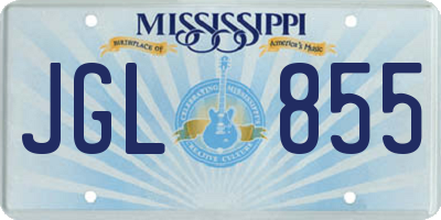 MS license plate JGL855