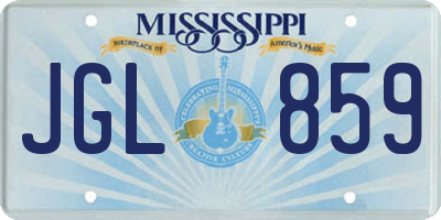 MS license plate JGL859