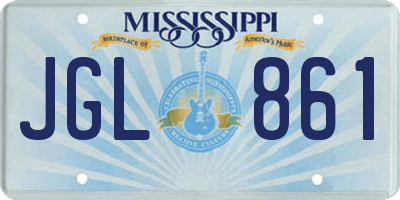 MS license plate JGL861