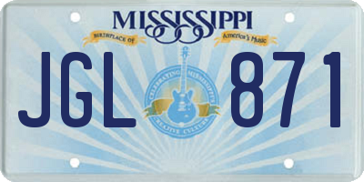 MS license plate JGL871