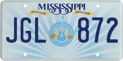 MS license plate JGL872
