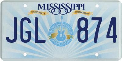 MS license plate JGL874