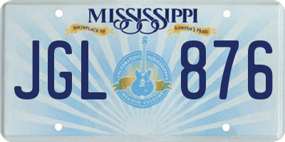 MS license plate JGL876