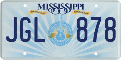 MS license plate JGL878