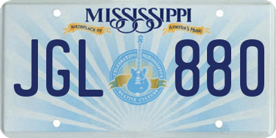 MS license plate JGL880