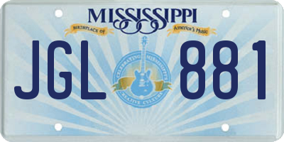MS license plate JGL881