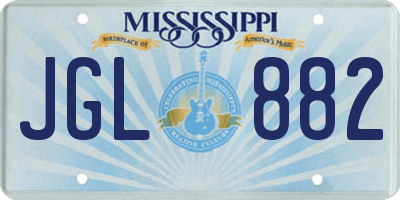 MS license plate JGL882