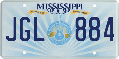 MS license plate JGL884