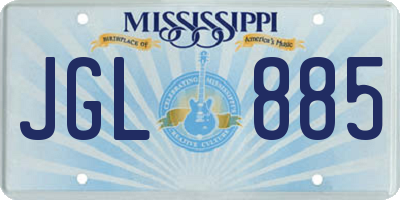 MS license plate JGL885