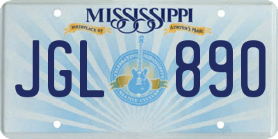 MS license plate JGL890