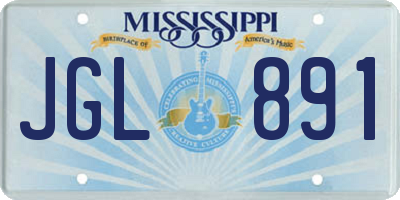 MS license plate JGL891