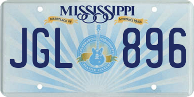 MS license plate JGL896