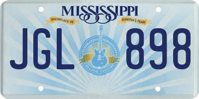 MS license plate JGL898