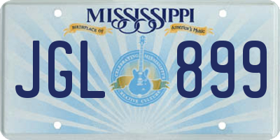 MS license plate JGL899