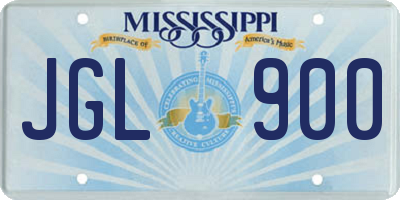 MS license plate JGL900