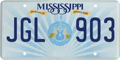 MS license plate JGL903