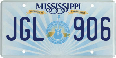 MS license plate JGL906