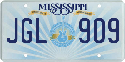 MS license plate JGL909