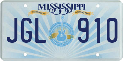 MS license plate JGL910