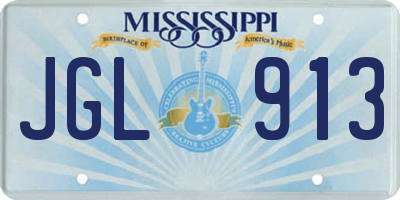 MS license plate JGL913