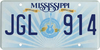 MS license plate JGL914