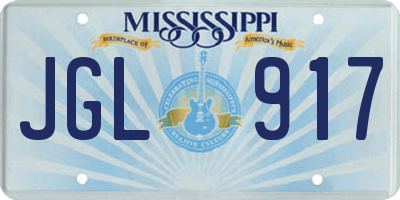 MS license plate JGL917