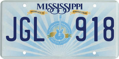MS license plate JGL918