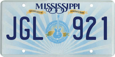 MS license plate JGL921