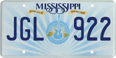 MS license plate JGL922