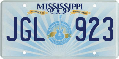 MS license plate JGL923