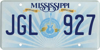 MS license plate JGL927