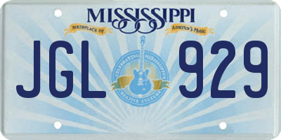 MS license plate JGL929