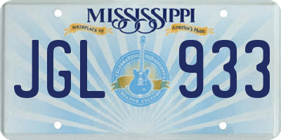 MS license plate JGL933