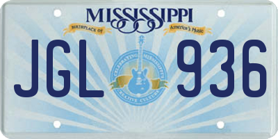 MS license plate JGL936