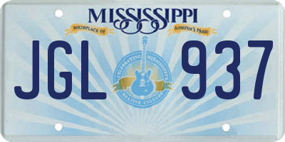 MS license plate JGL937