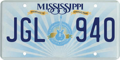 MS license plate JGL940