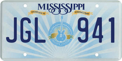 MS license plate JGL941