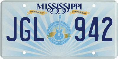 MS license plate JGL942