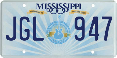 MS license plate JGL947