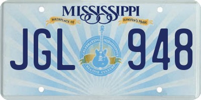MS license plate JGL948