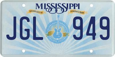 MS license plate JGL949