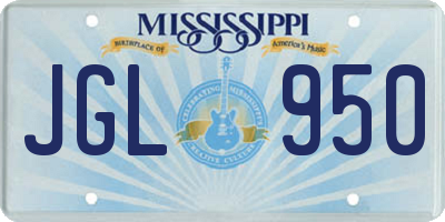 MS license plate JGL950