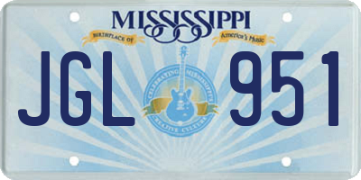 MS license plate JGL951