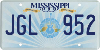 MS license plate JGL952