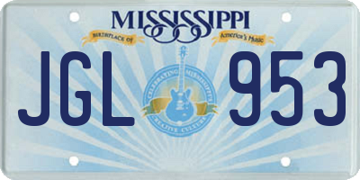 MS license plate JGL953