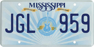 MS license plate JGL959
