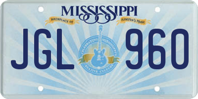 MS license plate JGL960