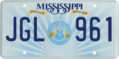 MS license plate JGL961