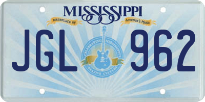 MS license plate JGL962