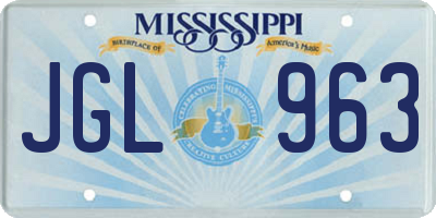 MS license plate JGL963